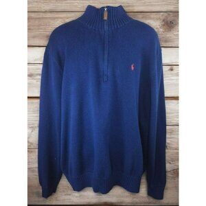 Polo Ralph Lauren Mens Navy Half-Zip Sweater XXL